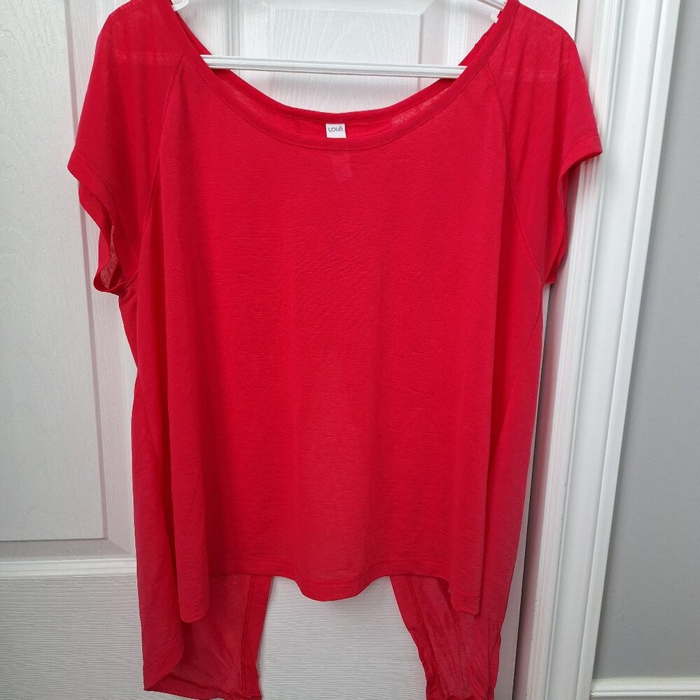 Lole Hot Pink Top With Draped Open Back